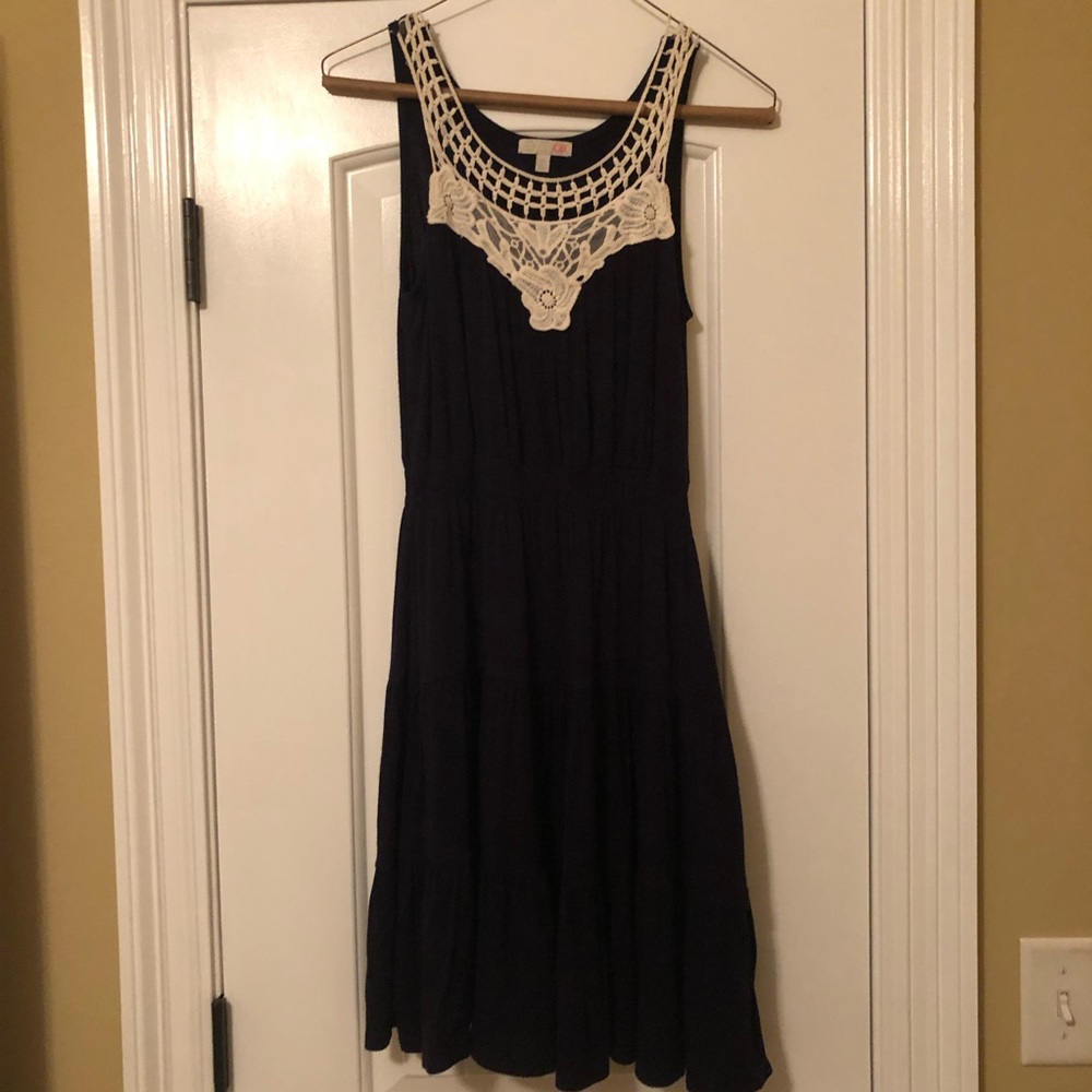 Gianni Bini navy and ivory crocheted sundress - Picture 1 of 2